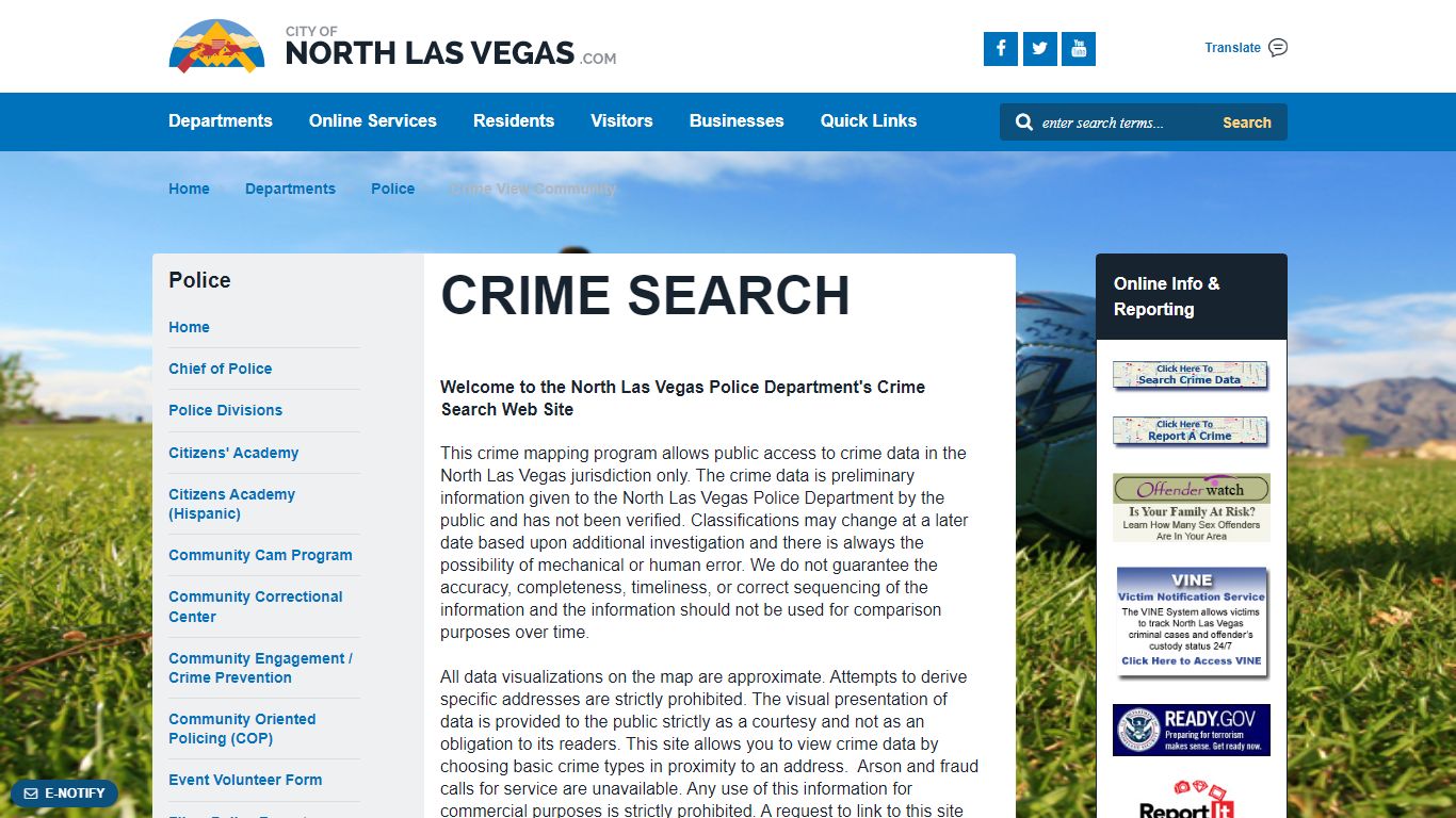 Crime Search - North Las Vegas, Nevada
